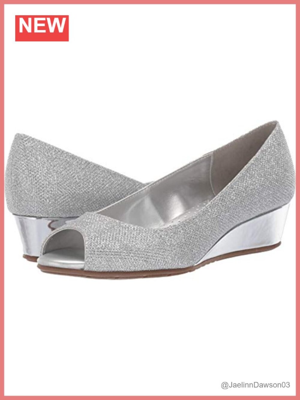 Bandolino Candra Wedge Heels Peep Toe Slip-On Glitter Rhinestones Women's Shoes